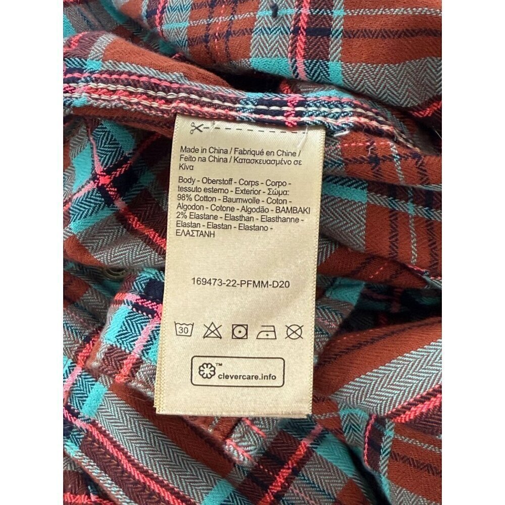 Scotch & Soda Women's Plaid Flannel Button Down Shirt Roll Tab Sleeves Size S - Picture 13 of 14